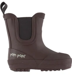 Pom Pom Gummistøver m. For - Ankel - Chocolate