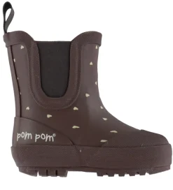 Pom Pom Gummistøvler m. For - Ankel - Chocolate Heart