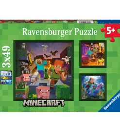 Ravensburger Puslespil - 3x49 Brikker - Minecraft