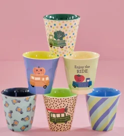 Rice Kopper - Melamin - 6 stk. - 160 ml - Multi/Happy Cars Print