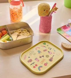 Rice Madkasse - Rustfrit Stål - Stor - 2 Rum - Soft Yellow Unico