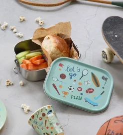 Rice Madkasse - Rustfrit Stål - Stor - 2 Rum - Soft Green Sports