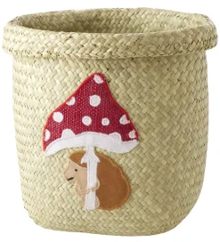Rice Opbevaringskurv - Raffia/Søgræs - Happy Forest - 20x20 cm -