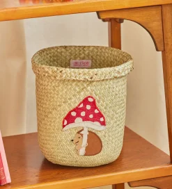 Rice Opbevaringskurv - Raffia/Søgræs - Happy Forest - 20x20 cm -