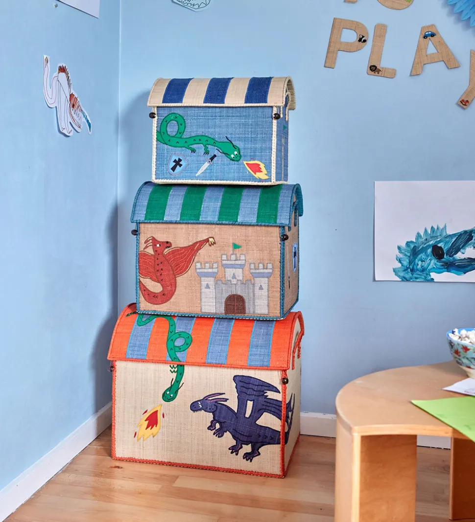 Rice Opbevaringskurve - Raffia - 3 stk. - 52/45/37 cm - Dragon