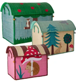 Rice Opbevaringskurve - Raffia - 3 stk. - Happy Forest