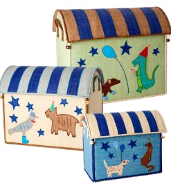 Rice Opbevaringskurve - Raffia - 3 stk. - 52/45/37 cm - Blue Par