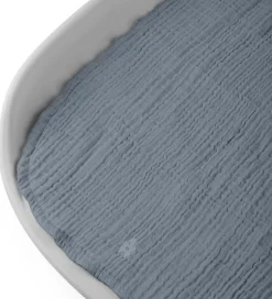 Sebra Pusleunderlag - 2-pak - Musselin - Forest Lake Blue