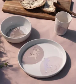 Sebra Skål - Tastii Teeny Toes - Hvid m. Print