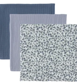 Sebra Stofbleer - 3-pak - 75x75 cm - Blue Olive/Forest lake Blue