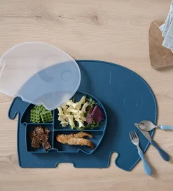 Sebra Tallerken m. Låg - Silikone - Fanto - Nordic Blue