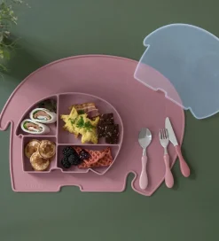 Sebra Tallerken m. Låg - Silikone - Fanto - Vintage Rose