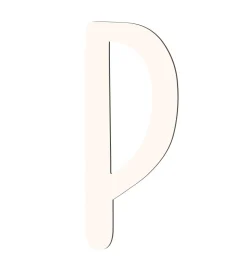 Sebra Træbogstaver - P - Birchbark Beige