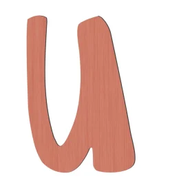 Sebra Træbogstaver - U - Watermelon Pink