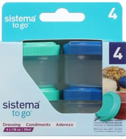 Sistema Beholdere - To Go - Dressing - 4-pak - Blå/Grøn
