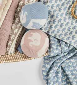 Smallstuff Babytæppe - Uld - 80x100 cm - Elephants - Blå