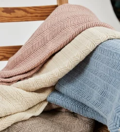 Smallstuff Babytæppe - Uld - 80x100 cm - Fishbone - Powder