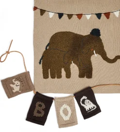 Smallstuff Strikket Flag - Elefant - Natur Motiv