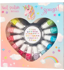 Souza Neglelak - Gaveæske - 12 Farver m. Stickers