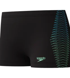 Speedo Badebukser - Plastisol Placement - Sort m. Grøn