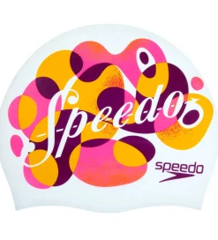 Speedo Badehætte - Junior - Silicone - Hvid/Orange