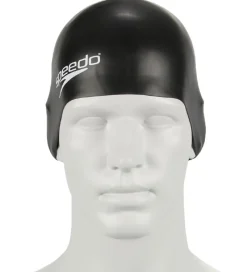 Speedo Badehætte - Junior Plain Moulded Silicone Cap - Sort