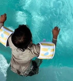 SunnyLife Badevinger - 3-6 år - Sid The Seagull - Mustard Stripe