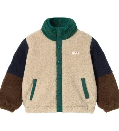 Tiny Cottons Fleecejakke - Color Block Polar - Dark Green