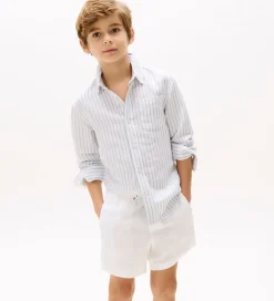 Tommy Hilfiger Skjorte - Hør - Linen Blend - Breezy Blue Stripe