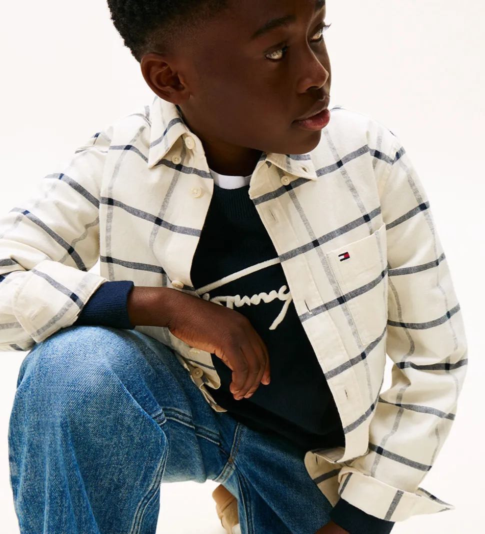 Tommy Hilfiger Skjorte - Window Pane Check - Hvidternet