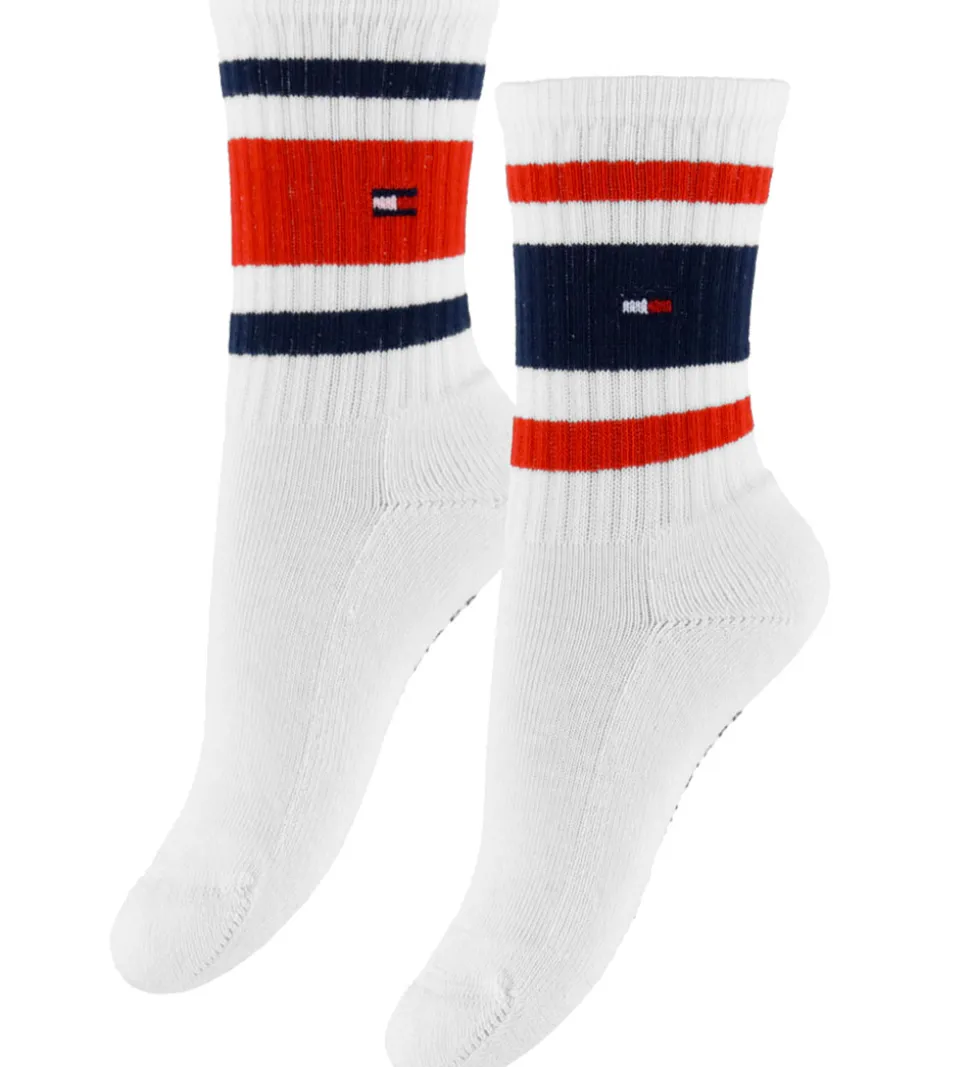 Tommy Hilfiger Strømper - 2-pak - Hvid m. Logostriber