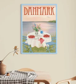 Vissevasse Plakat - 50x70 cm - Danmark - Jordbær