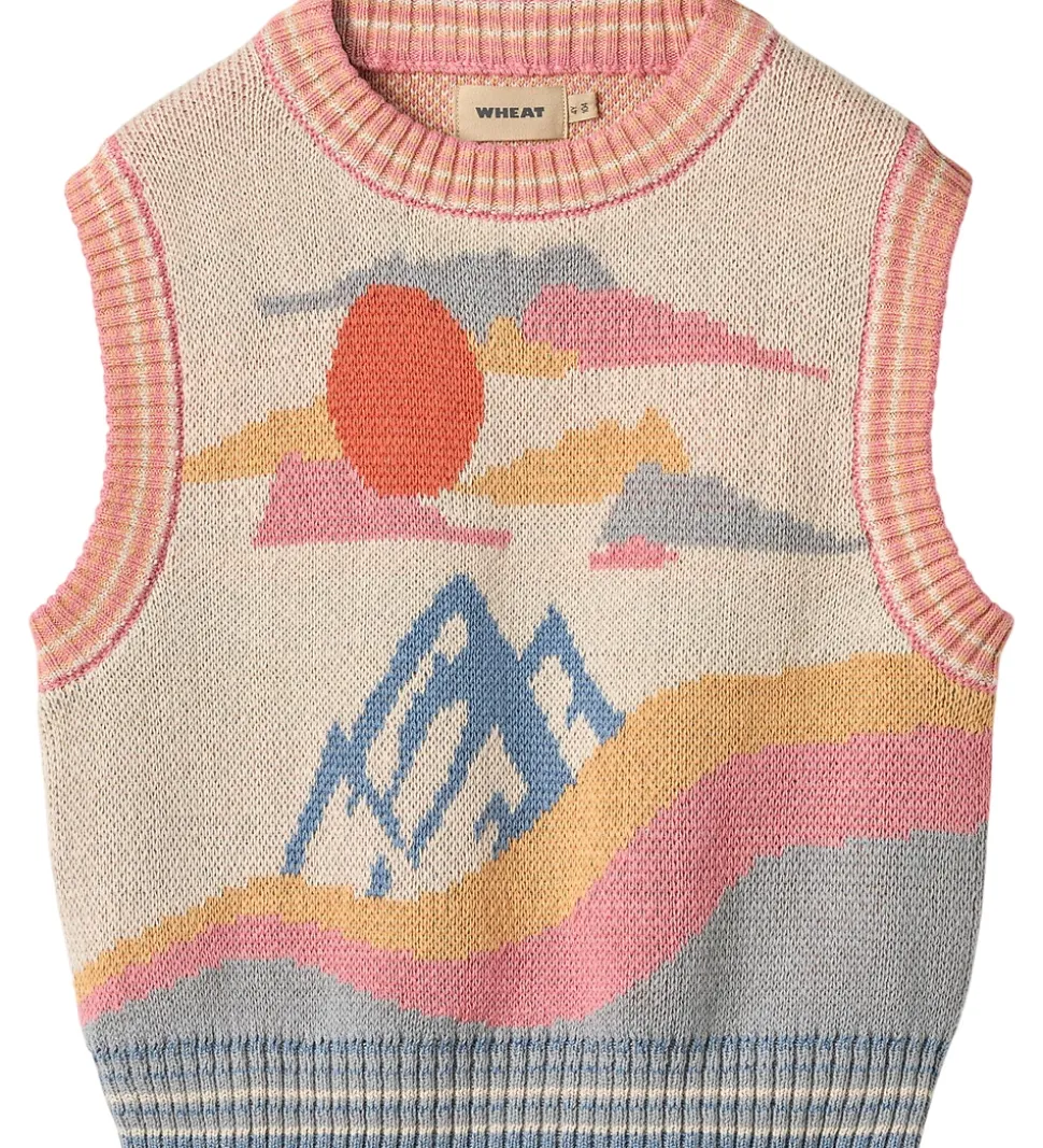Wheat Vest - Strik - Maria - Beige/Multi
