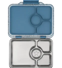Yumbox Madkasse m. 4 Rum - Bento Steel - Paris Blue Glitter